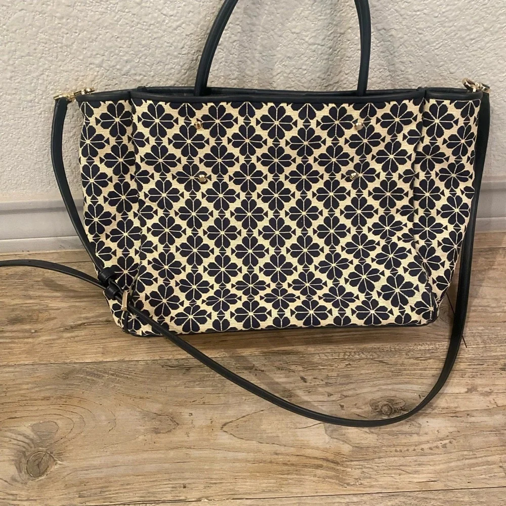 Kate Spade Navy and Cream Tote Bag - Picture 3 of 4